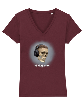 Craniu cu casti - skullphones 02 Burgundy