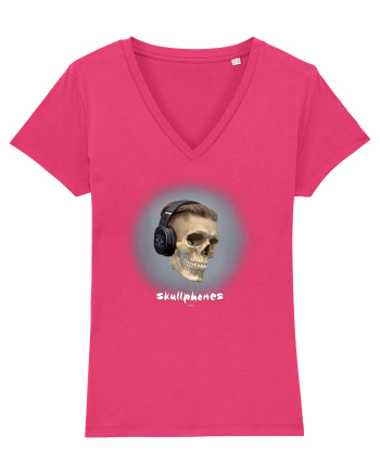 Craniu cu casti - skullphones 02 Raspberry