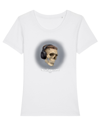 Craniu cu casti - skullphones 02 White