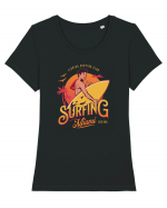 De vară: Surfing Miami Tricou mânecă scurtă guler larg fitted Damă Expresser