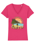 De vară: The waves are calling Tricou mânecă scurtă guler V Damă Evoker