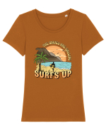 De vară: The waves are calling Tricou mânecă scurtă guler larg fitted Damă Expresser