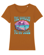 De vară: The window to my soul Tricou mânecă scurtă guler larg fitted Damă Expresser