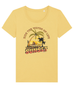 De vară: Unforgettable sunset Tricou mânecă scurtă guler larg fitted Damă Expresser