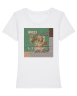 feeling terrible but at least im hot Tricou mânecă scurtă guler larg fitted Damă Expresser