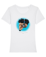 Craniu cu casti - skullphones 17 Tricou mânecă scurtă guler larg fitted Damă Expresser