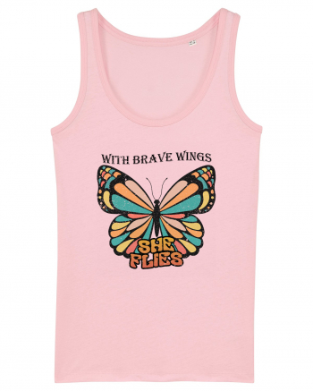 With Brave Wings She Flies Cotton Pink