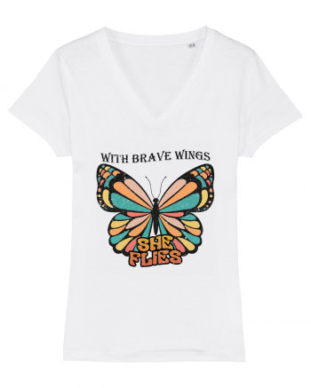 With Brave Wings She Flies White