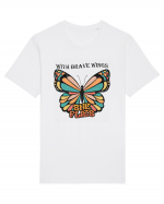 With Brave Wings She Flies Tricou mânecă scurtă Unisex Rocker