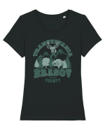 Transylvania Brasov County Est 1235 Tricou mânecă scurtă guler larg fitted Damă Expresser