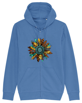 Vintage Summer Sunflower Bright Blue