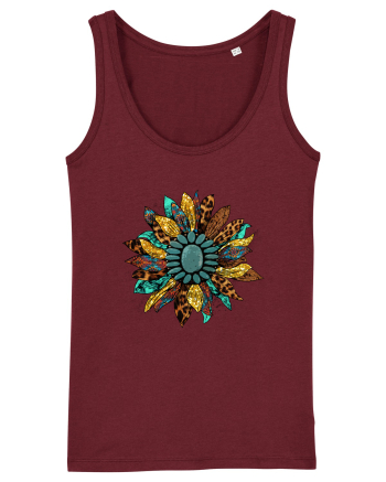 Vintage Summer Sunflower Burgundy