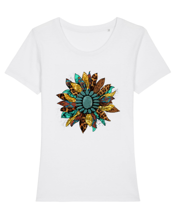 Vintage Summer Sunflower White