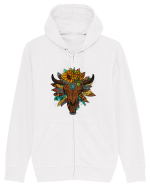 Western Sunflower Bull Skull Hanorac cu fermoar Unisex Connector