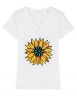 Sunflower Western Yellow Tricou mânecă scurtă guler V Damă Evoker