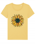 Sunflower Western Yellow Tricou mânecă scurtă guler larg fitted Damă Expresser