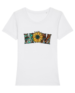 Western Mom Tricou mânecă scurtă guler larg fitted Damă Expresser