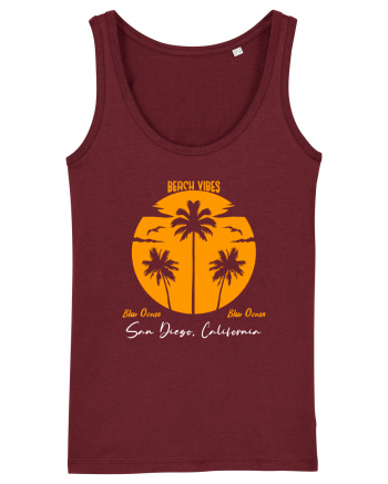 Beach Vibes Blue Ocean San Diego Burgundy