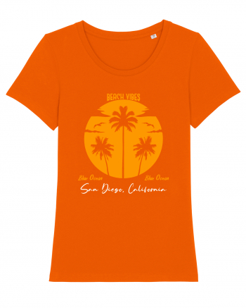 Beach Vibes Blue Ocean San Diego Bright Orange