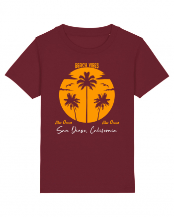 Beach Vibes Blue Ocean San Diego Burgundy