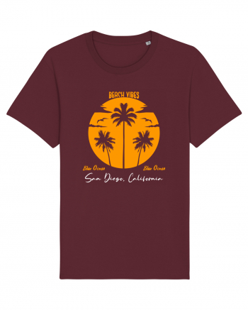 Beach Vibes Blue Ocean San Diego Burgundy