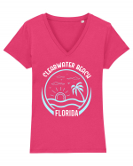 Clearwater Beach Florida Tricou mânecă scurtă guler V Damă Evoker