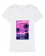 Copacabana Brazil Tricou mânecă scurtă guler V Damă Evoker