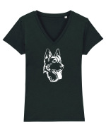 Dog lover Tricou mânecă scurtă guler V Damă Evoker