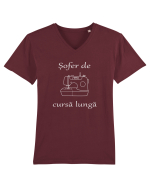 Șofer de cursă lungă - white Tricou mânecă scurtă guler V Bărbat Presenter
