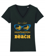 Huntington City Beach USA Tricou mânecă scurtă guler V Damă Evoker
