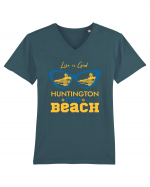 Huntington City Beach USA Tricou mânecă scurtă guler V Bărbat Presenter