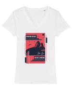Ipanema Beach Brazil Tricou mânecă scurtă guler V Damă Evoker