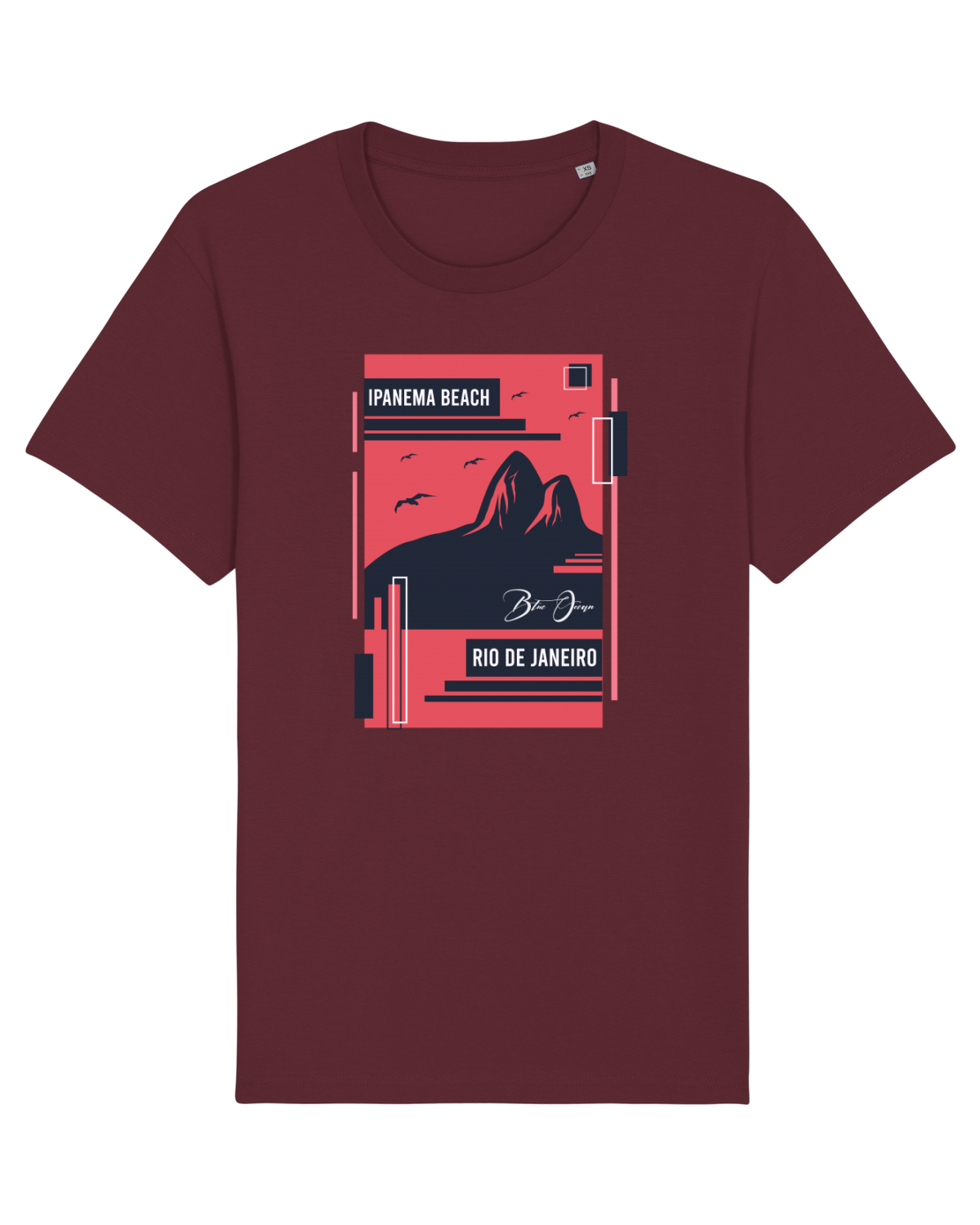 Tricou mânecă scurtă Unisex Rocker Burgundy