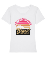 Jericoacoara Beach Brazil Tricou mânecă scurtă guler larg fitted Damă Expresser