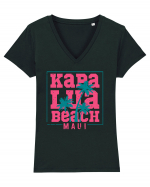 Kapalua Beach Maui Tricou mânecă scurtă guler V Damă Evoker