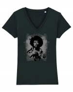 Jimi Hendrix 2 Tricou mânecă scurtă guler V Damă Evoker