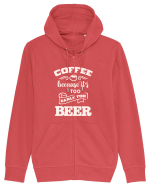 Coffee or Beer? - white Hanorac cu fermoar Unisex Connector
