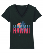 Hawaii Tricou mânecă scurtă guler V Damă Evoker