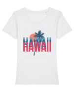 Hawaii Tricou mânecă scurtă guler larg fitted Damă Expresser