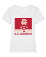 Hilton Head Island USA Tricou mânecă scurtă guler larg fitted Damă Expresser
