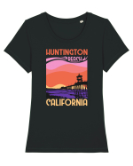 Huntington Beach California Tricou mânecă scurtă guler larg fitted Damă Expresser
