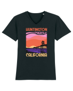 Huntington Beach California Tricou mânecă scurtă guler V Bărbat Presenter