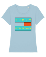 Tommy Tricou mânecă scurtă guler larg fitted Damă Expresser