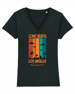 Long Beach California Tricou mânecă scurtă guler V Damă Evoker