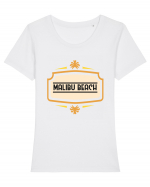 Malibu Beach California Tricou mânecă scurtă guler larg fitted Damă Expresser