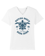 Matira Beach Bora Bora Tricou mânecă scurtă guler V Bărbat Presenter