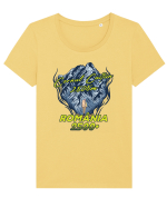 Pentru montaniarzi - Man vs mountain - Cornul Călțun Tricou mânecă scurtă guler larg fitted Damă Expresser