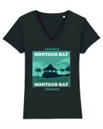 Montego Bay Jamaica Tricou mânecă scurtă guler V Damă Evoker