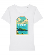 Navagio Beach Greece Tricou mânecă scurtă guler larg fitted Damă Expresser