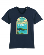 Navagio Beach Greece Tricou mânecă scurtă guler V Bărbat Presenter